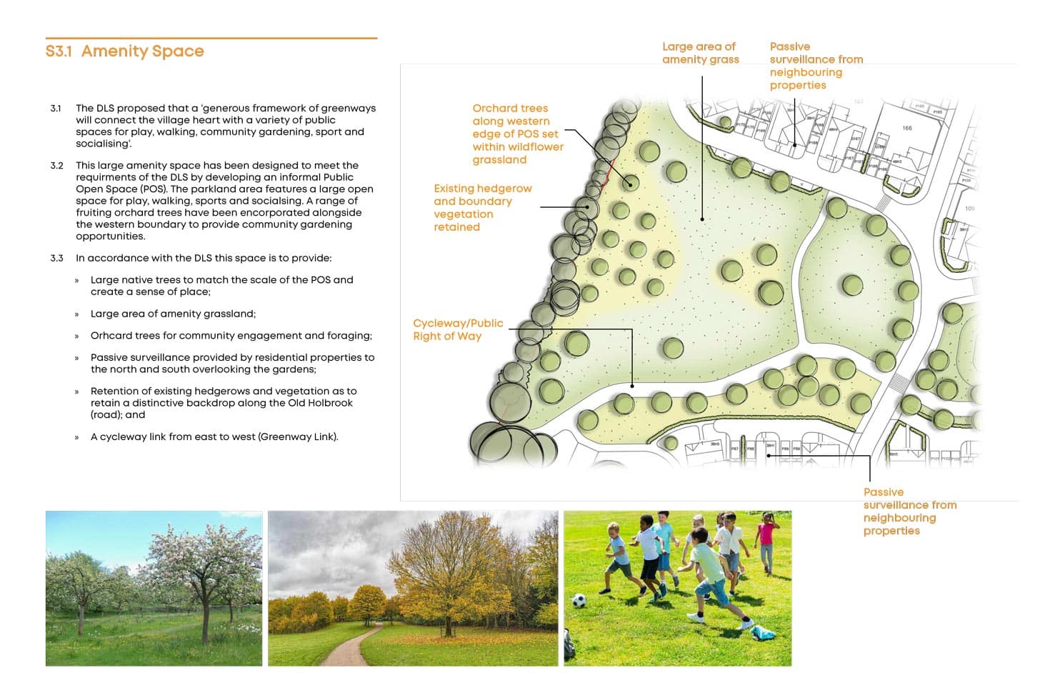 Amenity Space Landscape Design with Orchard