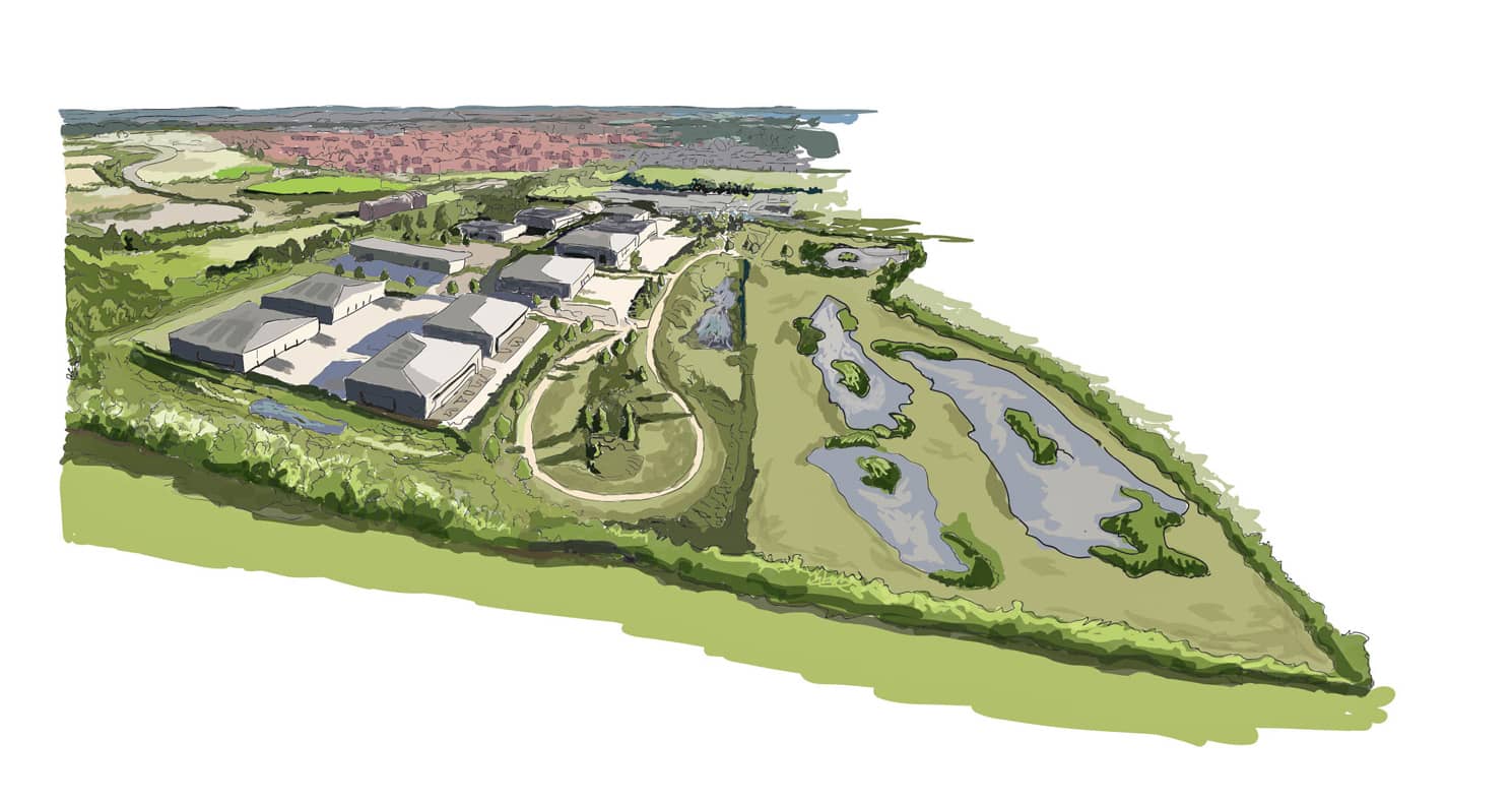 Graphic Illustration of Commercial development Catalyst Bicester Phase 2