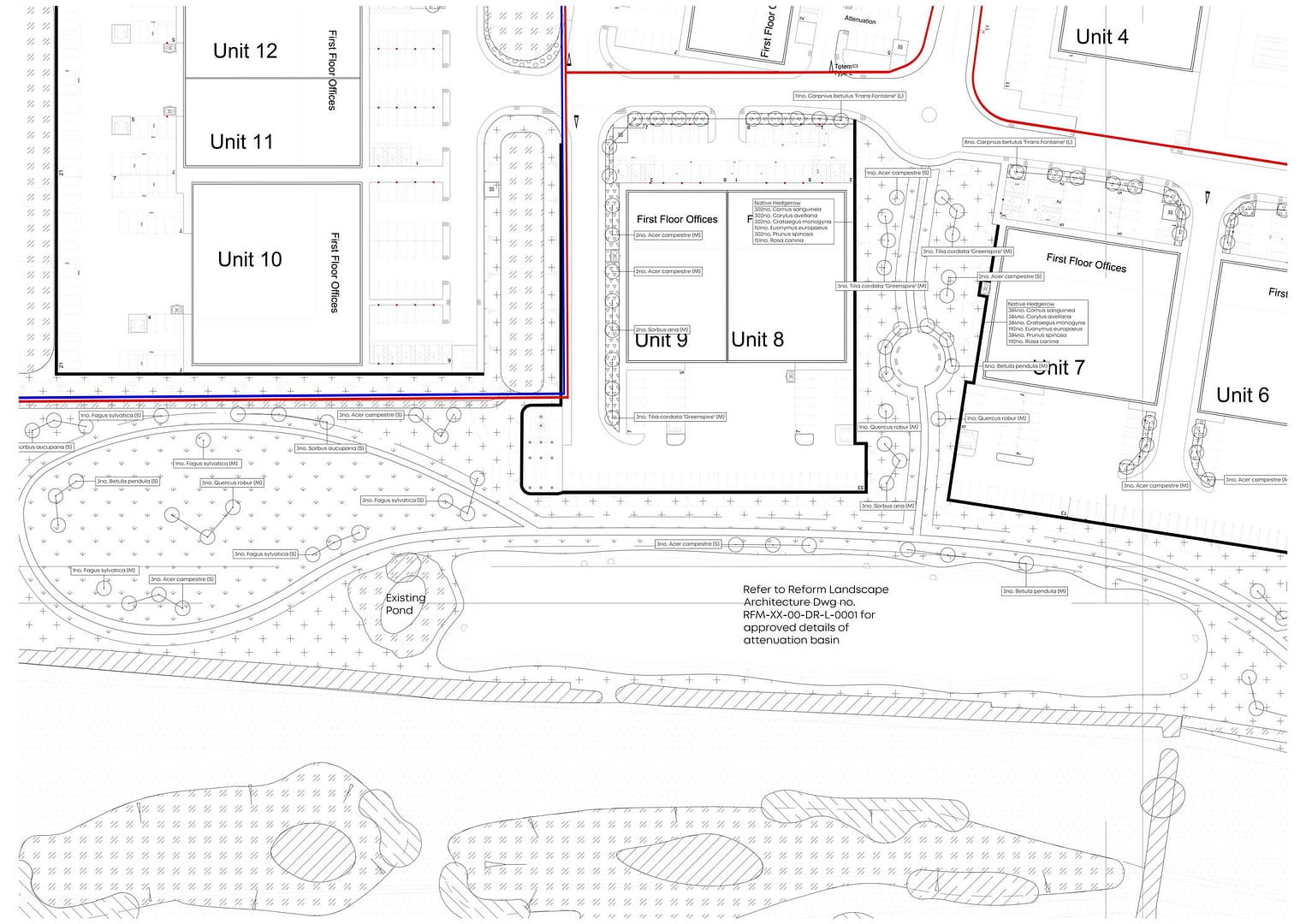 Landscape reserved matters drawing for Catalyst Bicester Phase 2